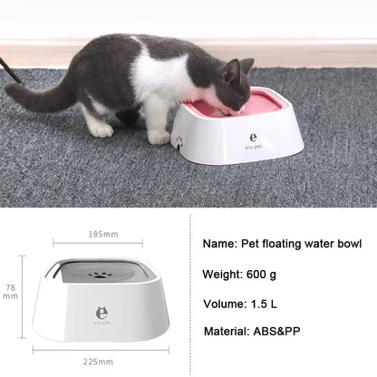 Dog Drinking Water Bowl Floating Non-Wetting Mouth Pet Bowl without Spill Drinking Water Dispenser Plastic Anti-Over Dog Bowl