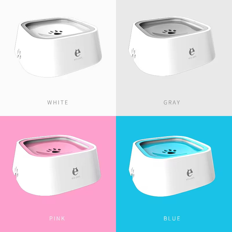 Dog Drinking Water Bowl Floating Non-Wetting Mouth Pet Bowl without Spill Drinking Water Dispenser Plastic Anti-Over Dog Bowl